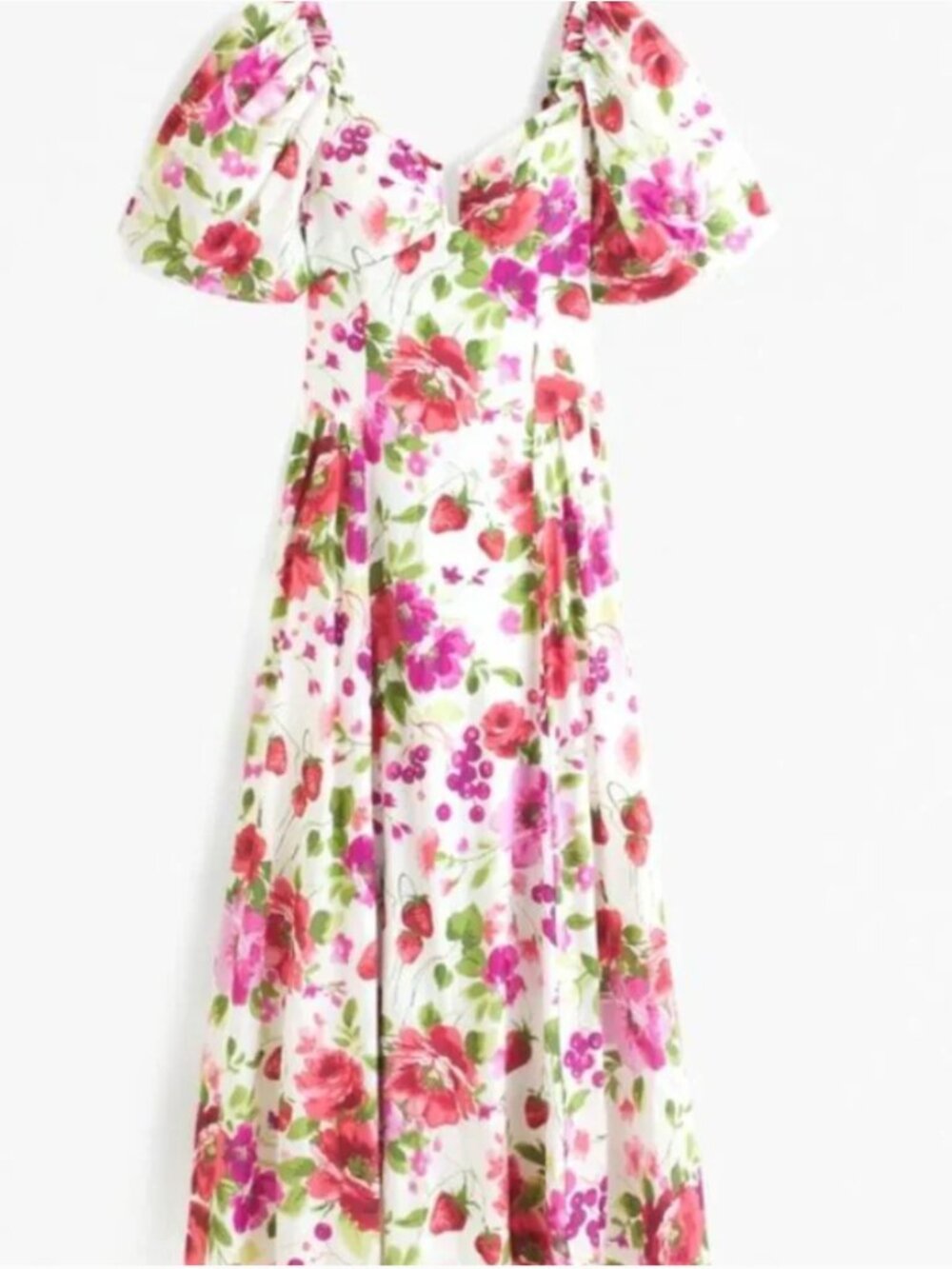NWT Abercrombie & Fitch "Hardware Drama Puff Sleeve Maxi Dress"